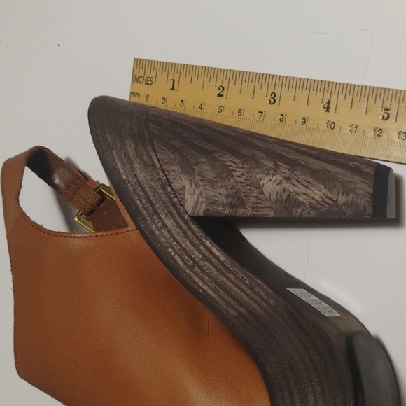 Joie Women's Get On Up In Cognac Leather Wooden Heeled Sandals In Box Sz 7.5 - Picture 14 of 14